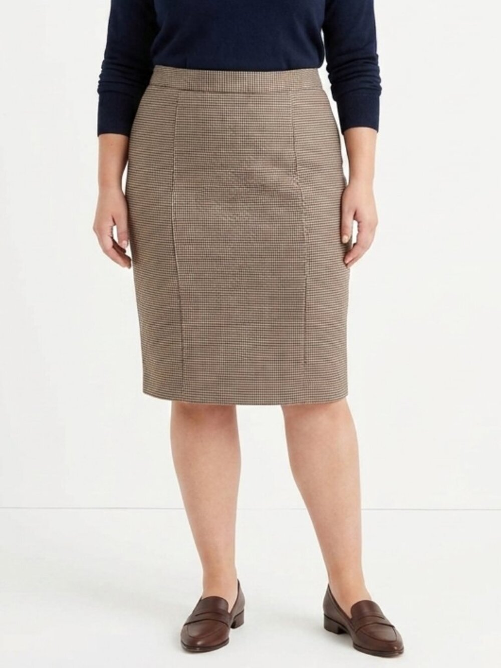 Harve Benard Wool Houndstooth Pencil Midi Skirt- Sz. 16